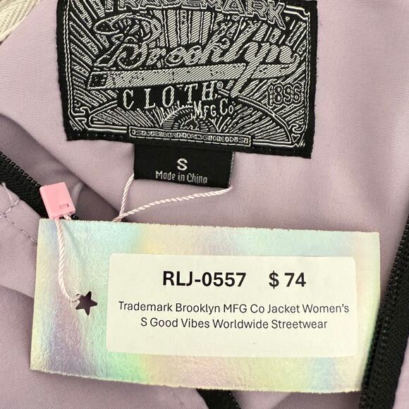 Trademark Brooklyn MFG Co Jacket Women’s S Good Vibes Worldwide Streetwear - Picture 6 of 8